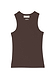 Chocolate Ribbed Tank with embroidered NFD logo, a soft stretch block colour staple designed in London.