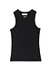 Black Ribbed Tank with soft stretch fabric and an embroidered NFD logo, a versatile wardrobe staple.