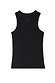 Black Ribbed Tank shown from the back, featuring a tonal embroidered NFD logo and ribbed texture.