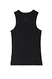 Black Ribbed Tank shown from the back, featuring a tonal embroidered NFD logo and ribbed texture.