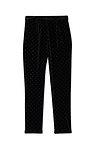 Black Velvet Quinn Trouser featuring a silver diamond stud pattern and a tailored fit.