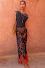 Thumbnail for Tan Jaden Floral Midi Meava Skirt