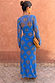 Blue Eye Mesh Dress Petite featuring heart and eye prints in stretch mesh, shown from the back.