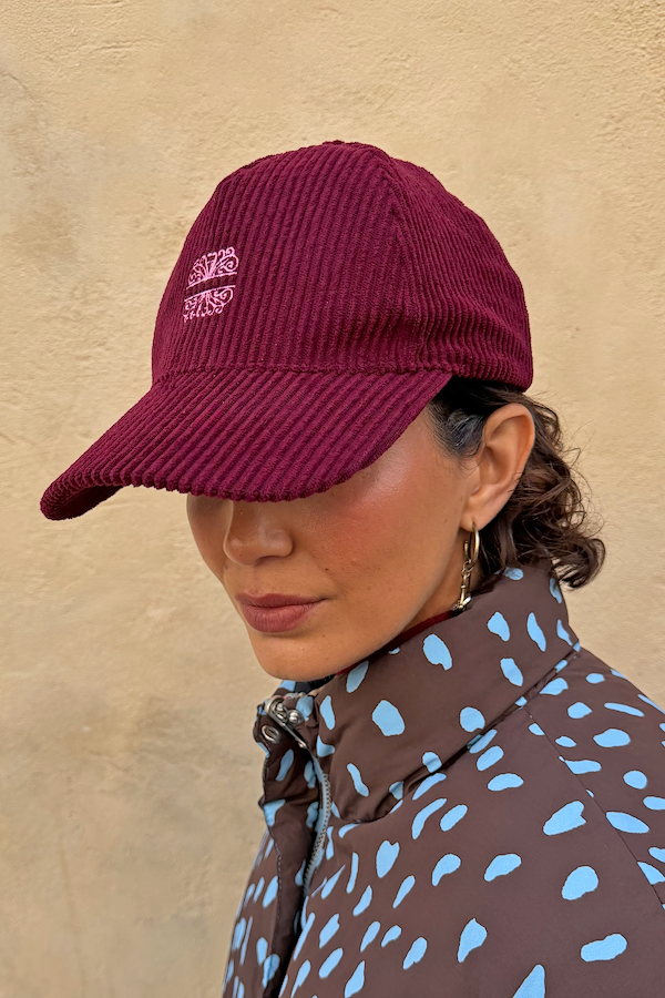 Burgundy Cord Cap