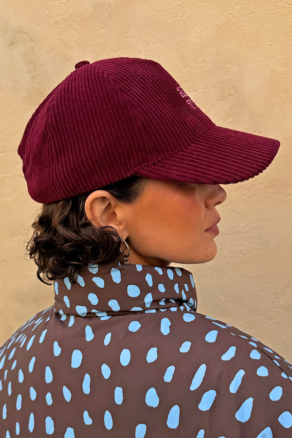 Burgundy Cord Cap