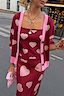 Thumbnail for Burgundy Hearts Cardigan