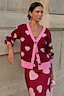 Thumbnail for Burgundy Hearts Cardigan