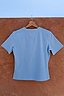 Blue Cadillac Baby T-Shirt back in stretch cotton with tonal embroidery, hanging on a wooden hanger.