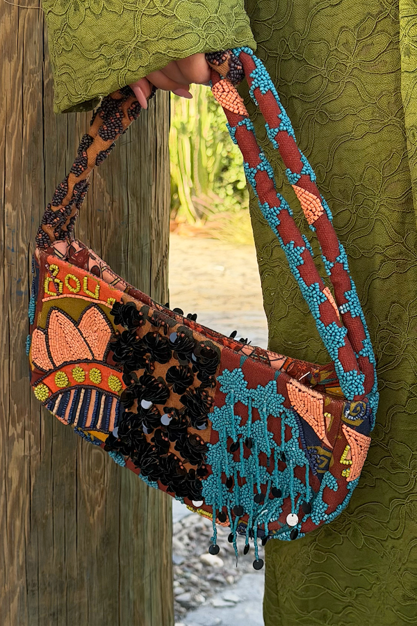 Casablanca Spliced Beaded Bag