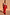 Thumbnail for Red Celestial Midi Dress featuring a cream V-neck blouson top and celestial sun and hand motifs.