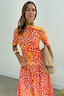 Thumbnail for Coral Poppy Gracie Midi Dress