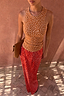 Thumbnail for Fawn Rib Tank Top with a tan and white speckled print, high neckline and textured ribbed finish.