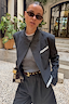 Thumbnail for Fold Over Cropped Blazer