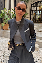 Fold Over Cropped Blazer