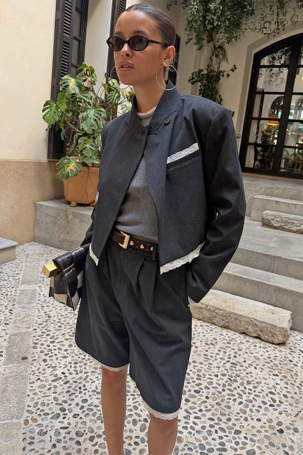 Fold Over Cropped Blazer
