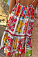 White Fruit Stamps Mini Dress with Mediterranean-inspired fruit print, tiered skirt and red trim in a cotton blend.