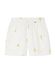 Gold Snake Elissa Shorts in white featuring an all-over metallic foil snake print and an elasticated waistband.
