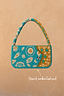 Thumbnail for Blue and Yellow Morocco Beaded Bag featuring hand-embellished glass beads and iconic motifs in a Morocco print.