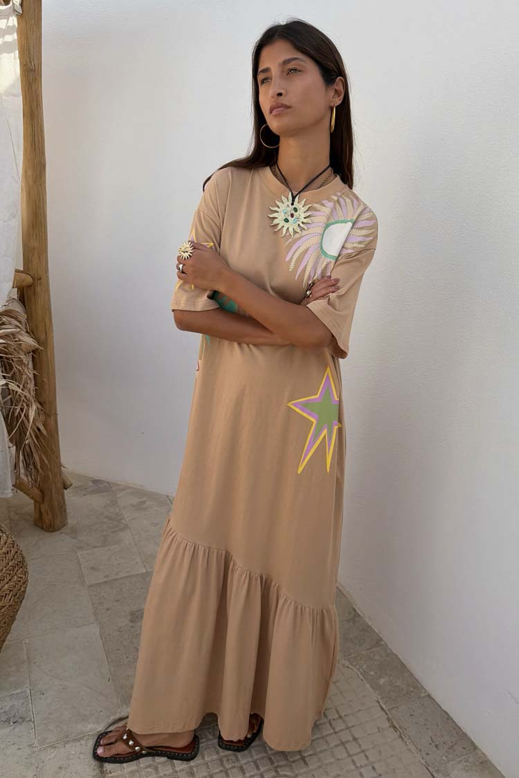 never fully dressed embroidered shirt dress Never Fully Dressed - Cream Palma T Shirt Dress