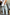 Thumbnail for Light blue straight leg denim jeans with scalloped back pockets, styled with a white shirt.