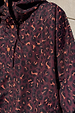 Dark Leopard Rain Mac detail featuring a waterproof leopard print and front button fastening.