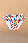 Girl's Banana Bikini bottoms with a multicoloured banana print and frill waistband detail on a cream base.