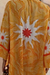Back detail of the Yellow Sun Kimono showing the beaded sun motif and Soleil print.