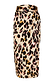 Iconic Brown Leopard Jaspre Skirt in a sleek satin wrap style featuring a classic animal print.