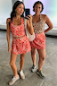 Red Paisley Leopard Sports Top