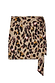 Iconic Leopard Mini Jaspre Skirt in a classic brown animal print with a wrap tie fastening.