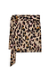 Leopard Print Mini Jaspre wrap skirt with a tie fastening in a brown animal pattern.
