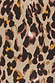 Close-up of the iconic brown leopard print fabric with black and orange tones from the Leopard Mini Jaspre Skirt.