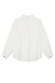 Oversized White Miley Shirt seen from the back, featuring blouson sleeves and contrast tortoise button cuffs.