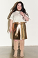 Gold Vegan Leather Mini Wrap skirt styled with a white graphic t-shirt and tan over-the-knee boots.