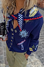 Thumbnail for Navy Icons Knit Scarf