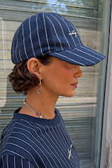 Navy Pinstripe Cap