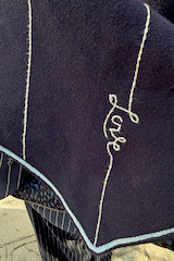 Navy Pinstripe Large Knit Scarf