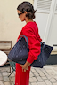 Navy Pinstripe Shopper Bag