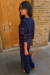 Navy Studded Cardigan