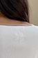 Thumbnail for White Teddy T-Shirt back detail with ribbed viscose fabric, mesh neckline trim and embroidered logo.