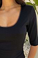 Thumbnail for Black Teddy T-Shirt featuring a ribbed texture and mesh detailing along the scoop neckline.