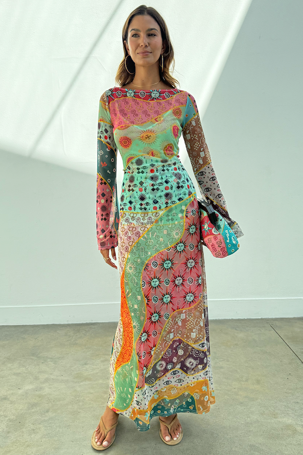 Pastel Morocco Mesh Aria Dress