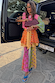 Pink Mix Tile Mesh Flare Trousers
