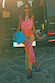 Pink Mix Tile Mesh Flare Trousers