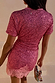 Pink Sequin T-Shirt with a relaxed fit and short sleeves, shown from the back with a ribbed neckline.
