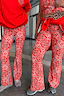 Red Paisley Wide Leg Legging