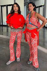 Red Paisley Wide Leg Legging