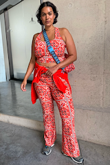 Red Paisley Wide Leg Legging