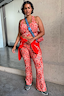 Red Paisley Wide Leg Legging