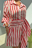 Red Stripe Tie Back Shirt